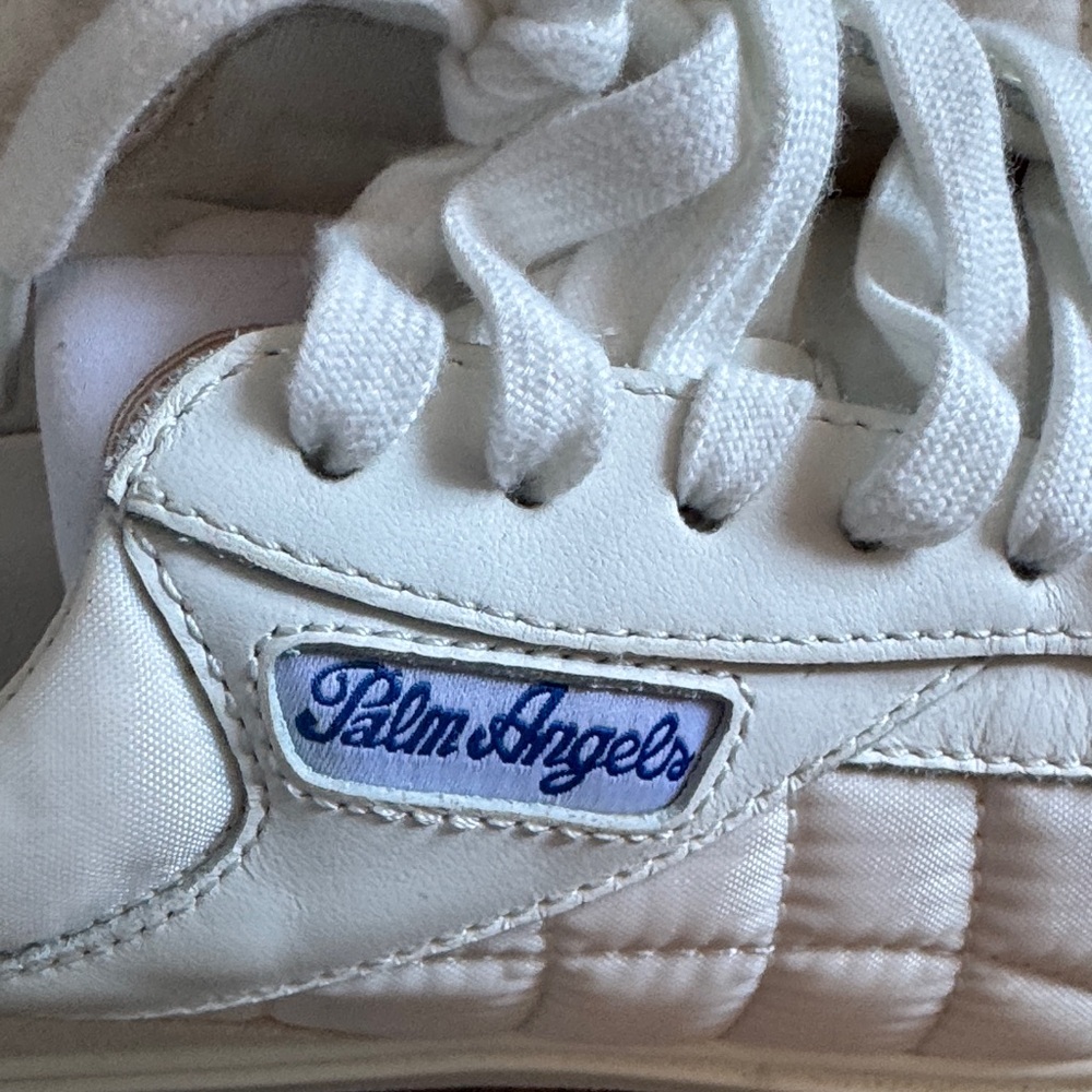 Palm Angels White Sneakers With Blue Detail View 3